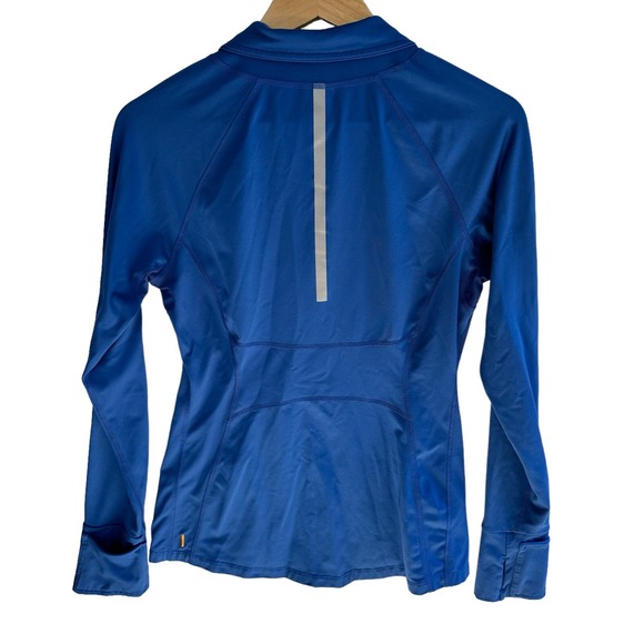Lucy Activewear‎ M Blue 1/4 Zip Long Sleeve Seamless Compression Running Shirt - Picture 3 of 5